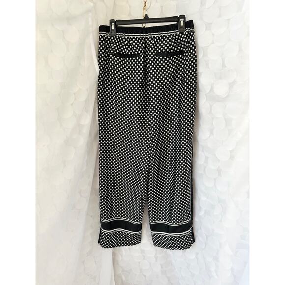 J Crew Marie Marot womens 6 Polka Dot Wide Leg Pants Satin Side Stripes hi rise - Picture 3 of 8